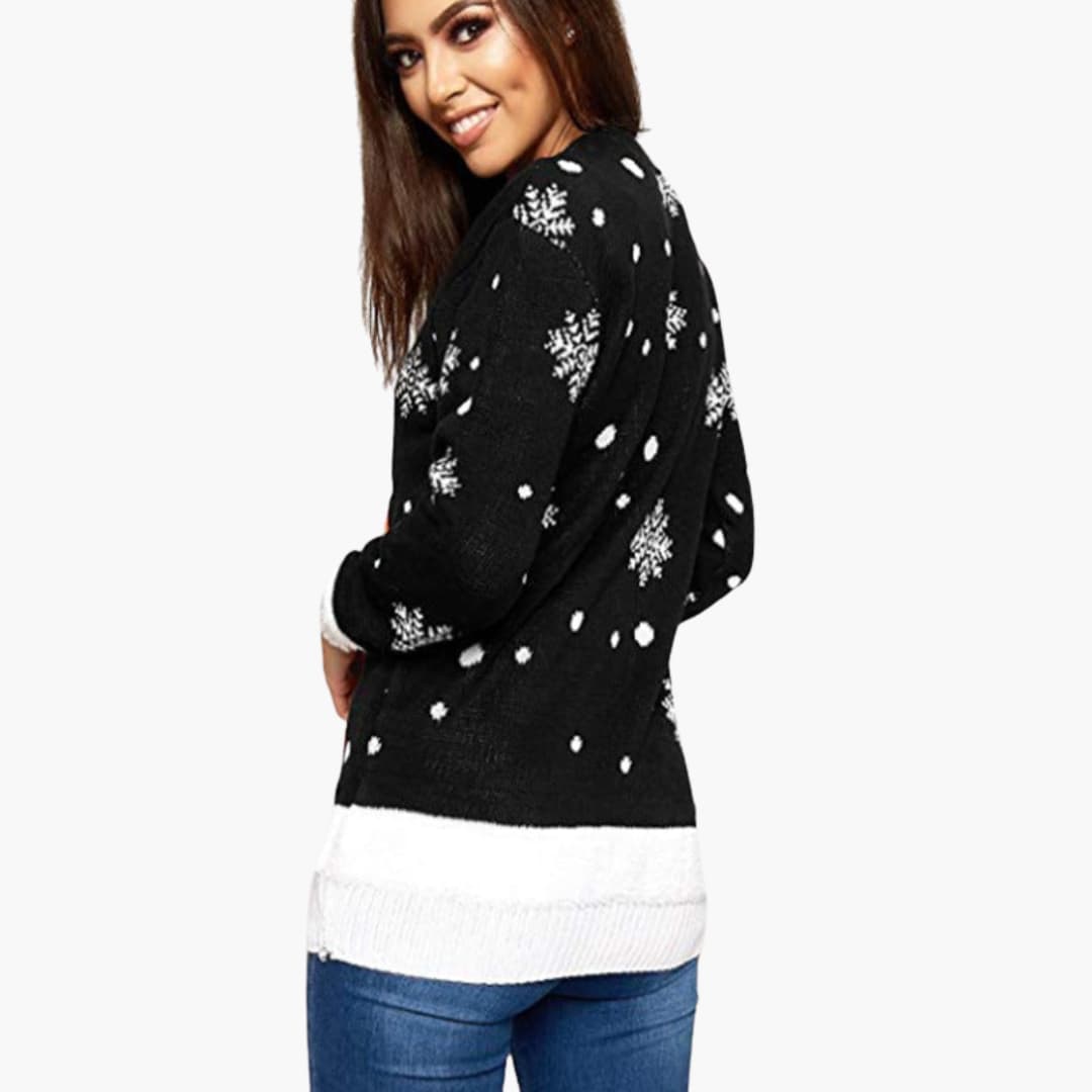 Weihnachtspullover für Damen mit festlichem Design und großem Motiv 3