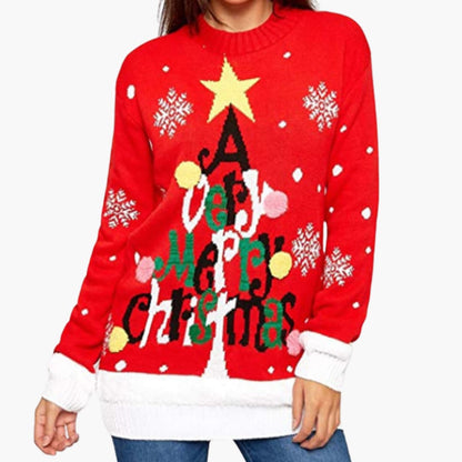 Weihnachtspullover für Damen mit festlichem Design und großem Motiv 4