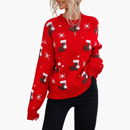 Weihnachtspullover für Damen mit festlichem Motiv 0