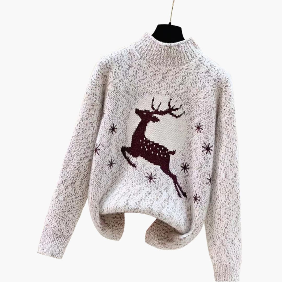 Weihnachtspullover für Damen mit hohem Kragen 0