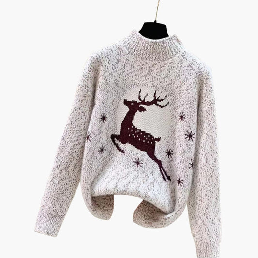 Weihnachtspullover für Damen mit hohem Kragen 0