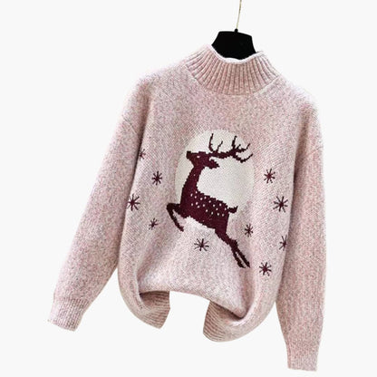 Weihnachtspullover für Damen mit hohem Kragen 2