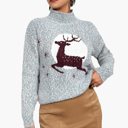 Weihnachtspullover für Damen mit hohem Kragen 3