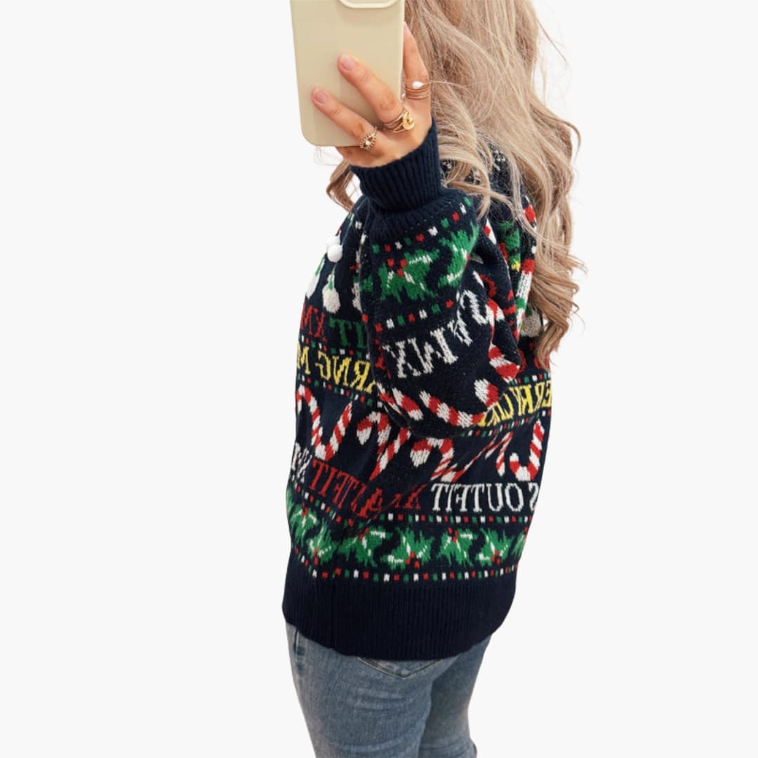 Weihnachtspullover für Damen mit nordischem Design 2