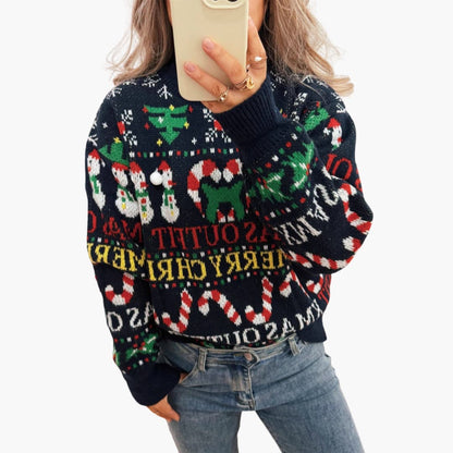 Weihnachtspullover für Damen mit nordischem Design 3