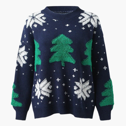 Weihnachtspullover für Damen mit saisonalem Baumdesign 2