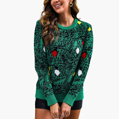 Weihnachtspullover für Damen mit verspieltem Baumdesign 5