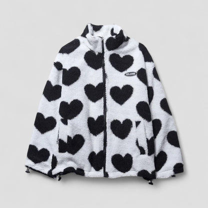 Wendbare Pufferjacke mit Futter mit Herz-Print 3