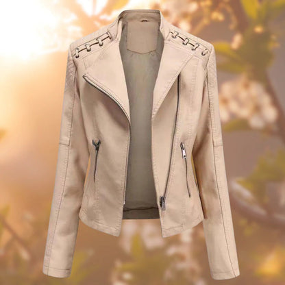 Lederjacke Damen Elegant Zeitlos Schwarz
