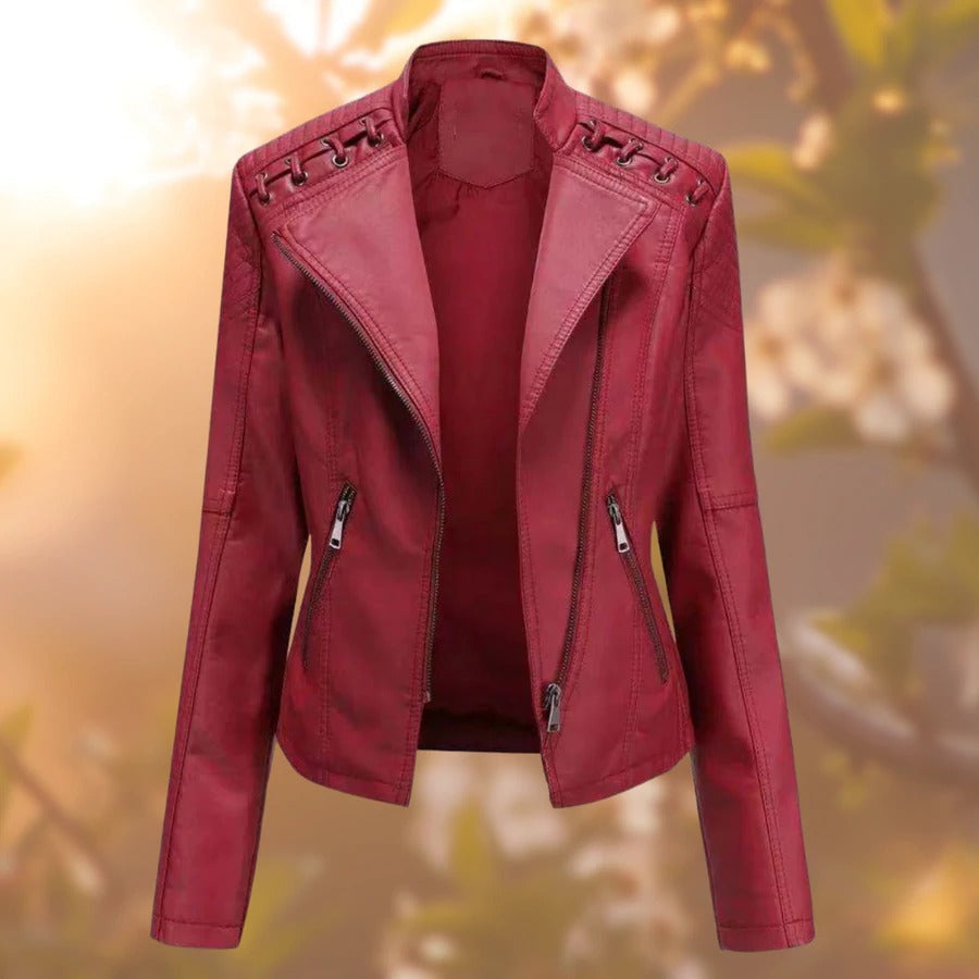 Lederjacke Damen Elegant Zeitlos Schwarz
