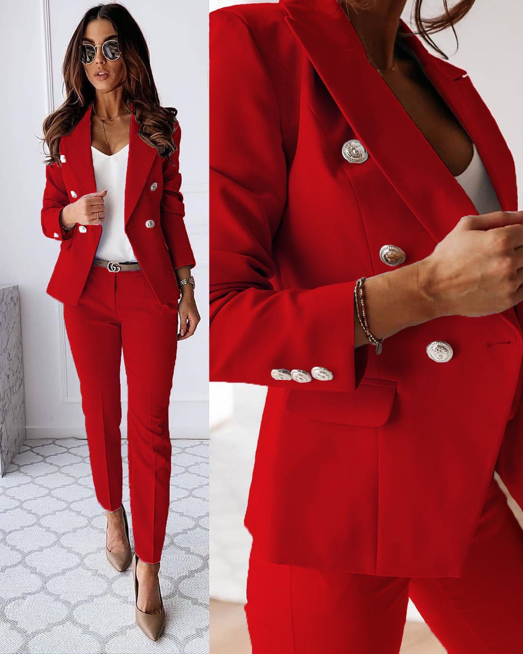 Eleganter Damen Hosenanzug mit Jacke und Hose