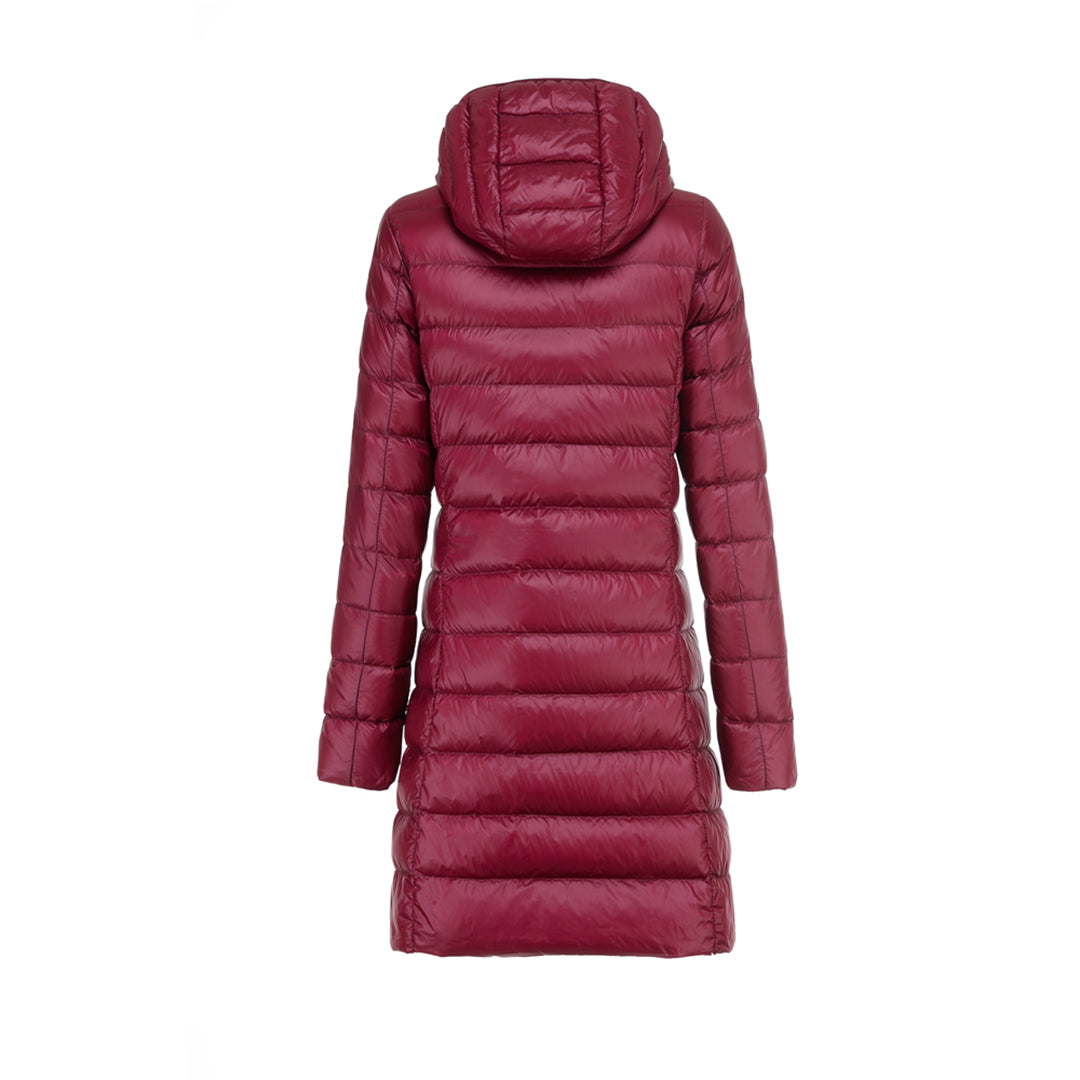 Damen Steppjacke Lang mit Kapuze Warm