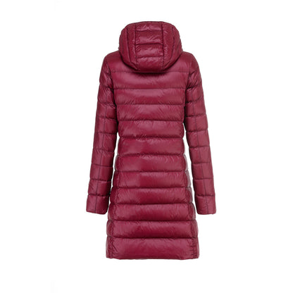 Damen Steppjacke Lang mit Kapuze Warm