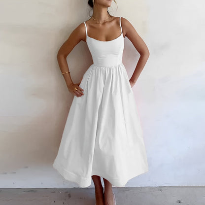 Kleid Damen Raffenschnitt Feine Träger Sommer