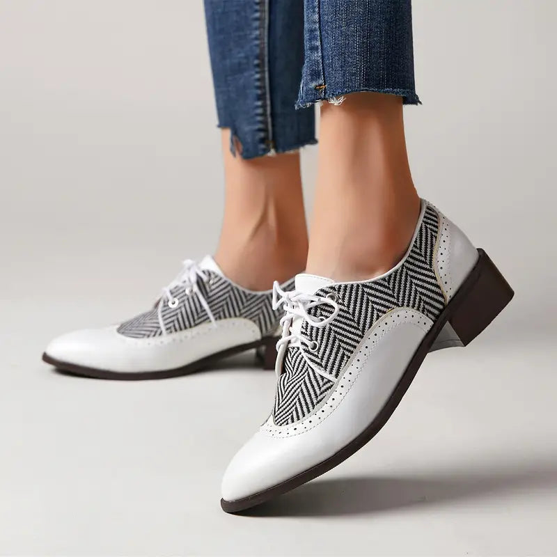 Damen Schnürschuhe Gestreift Schwarz Weiblich