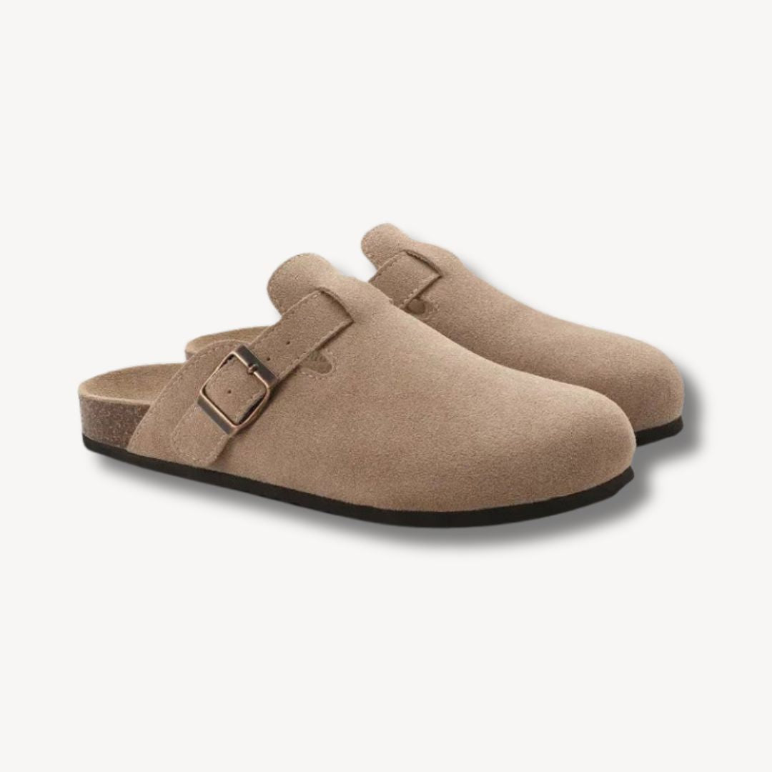 Wildleder-Clogs mit Schnalle, Unisex | Loravelle 0
