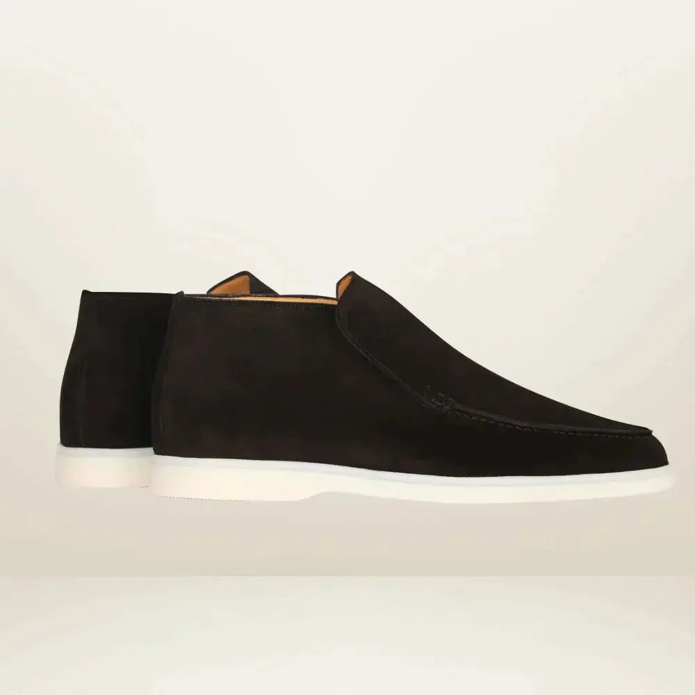 Wildleder Loafers - Herren Slip-On Anti-Rutsch Loafer Schuhe-Schwarz-38-Chaps Herrenmode