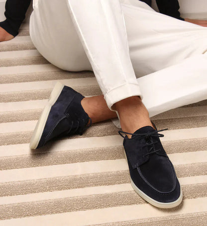 Herren Wildleder Schuhe Anzugschuhe Schwarz Schnürbar - BerlinGlamour