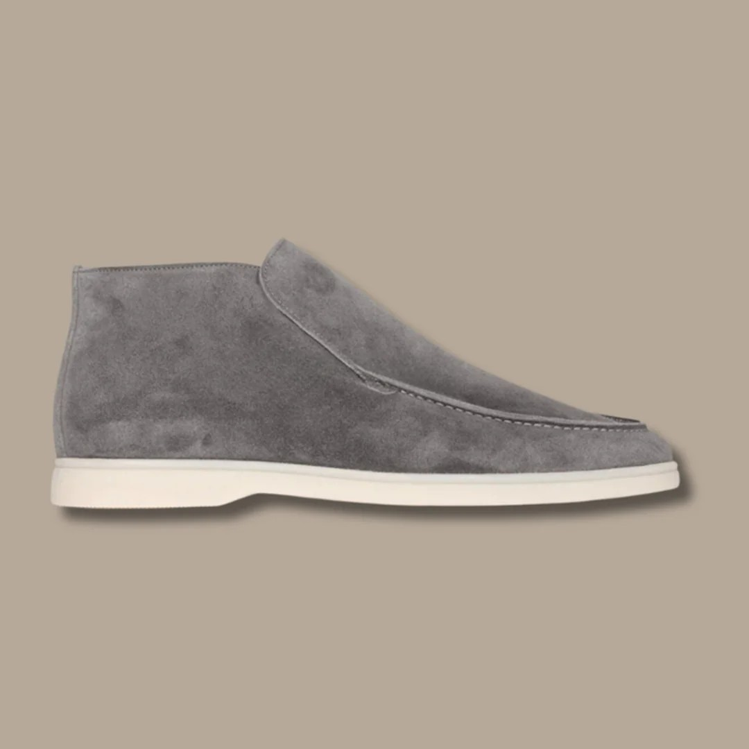 Wildleder-Slipper – Bequem – Slipper – Herren-Slipper – Herrenschuhe-Grau-34-Chaps Herrenmode