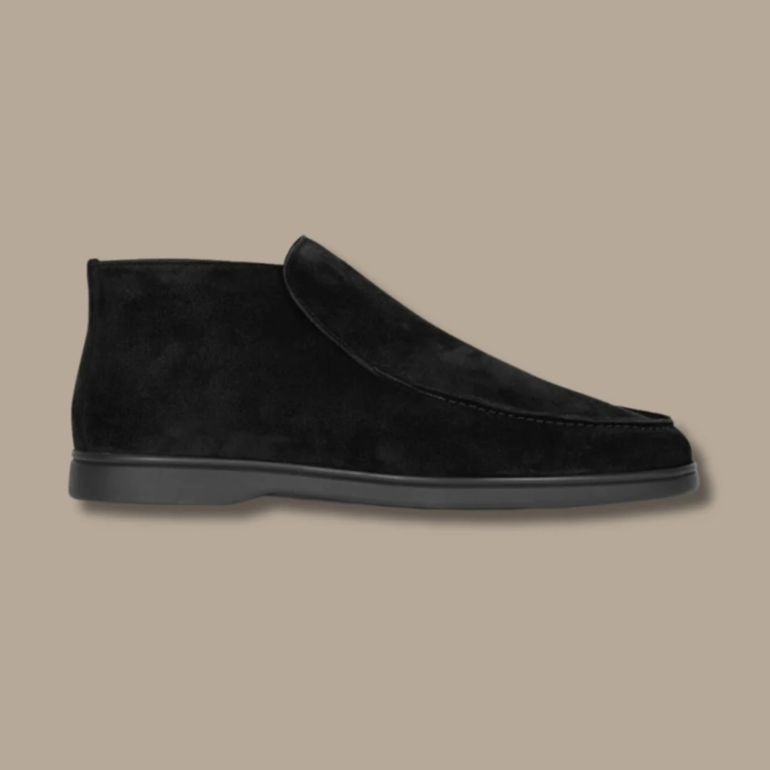 Wildleder-Slipper – Bequem – Slipper – Herren-Slipper – Herrenschuhe-Schwarz-34-Chaps Herrenmode