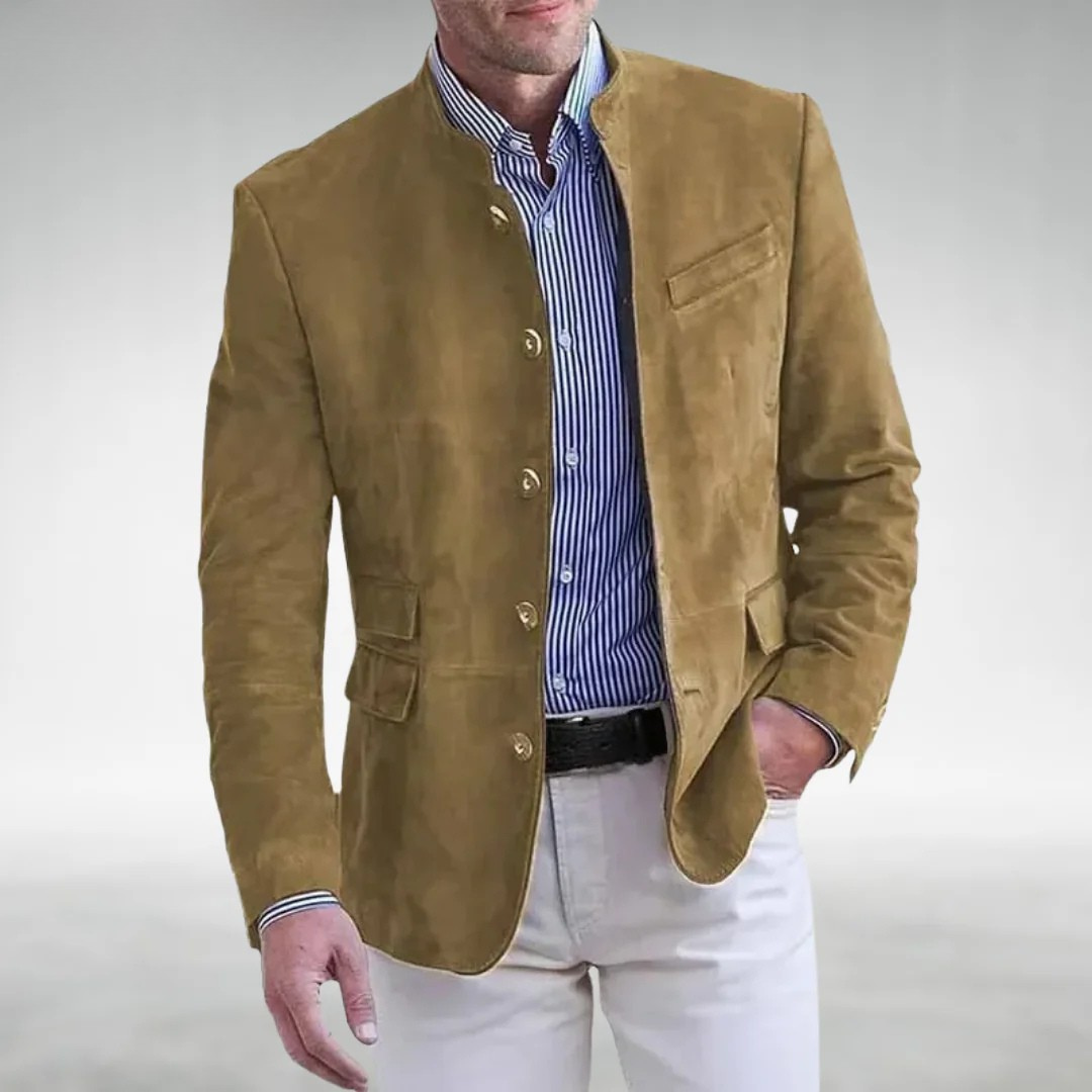 Männer Blazer Wildleder Slim Fit Stylisch - BerlinGlamour