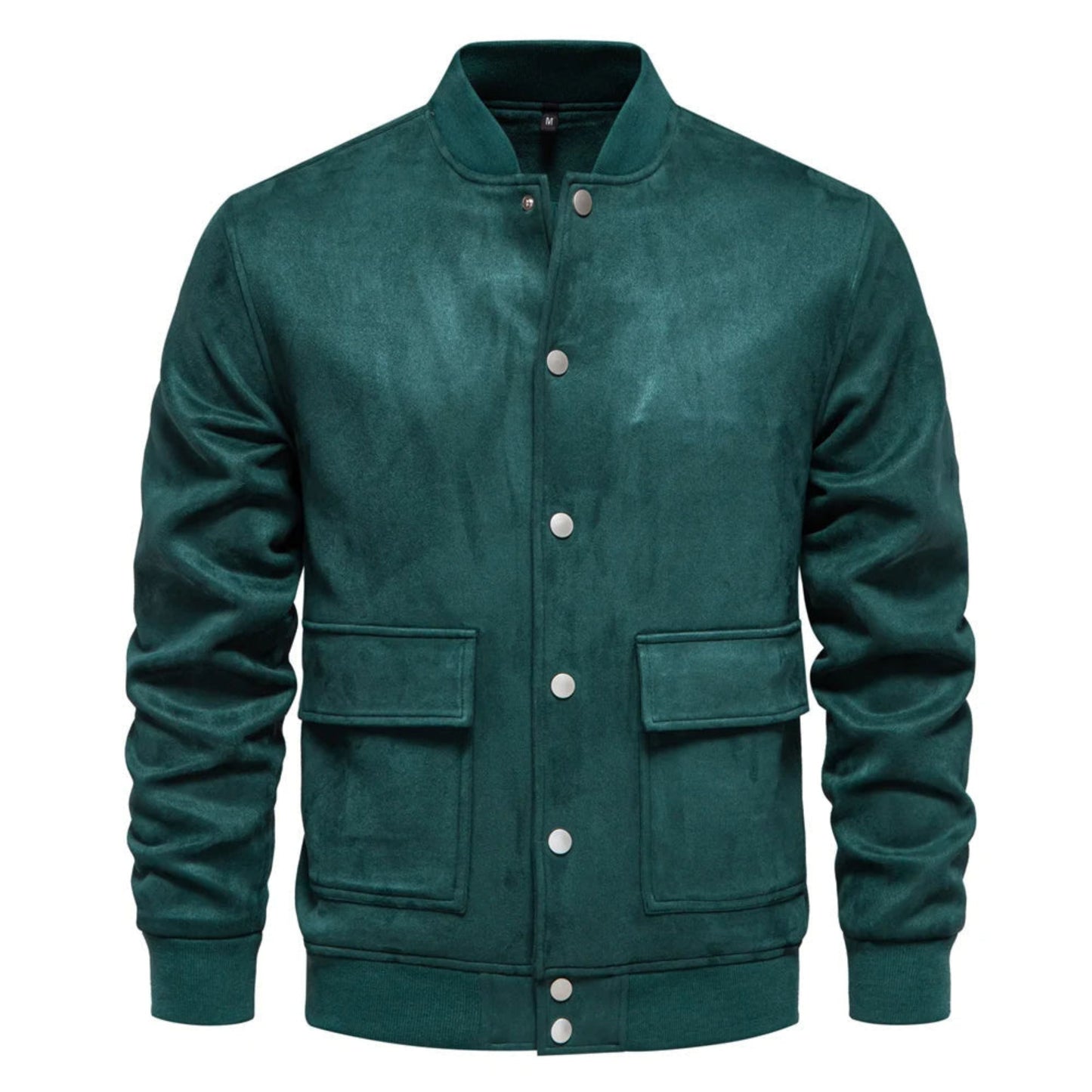 Herren Wildlederjacke Slim Fit Button Up Dunkelbraun - BerlinGlamour