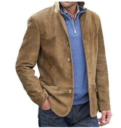 Herren Lederjacke Einreihig Kunstleder Vintage Style - BerlinGlamour