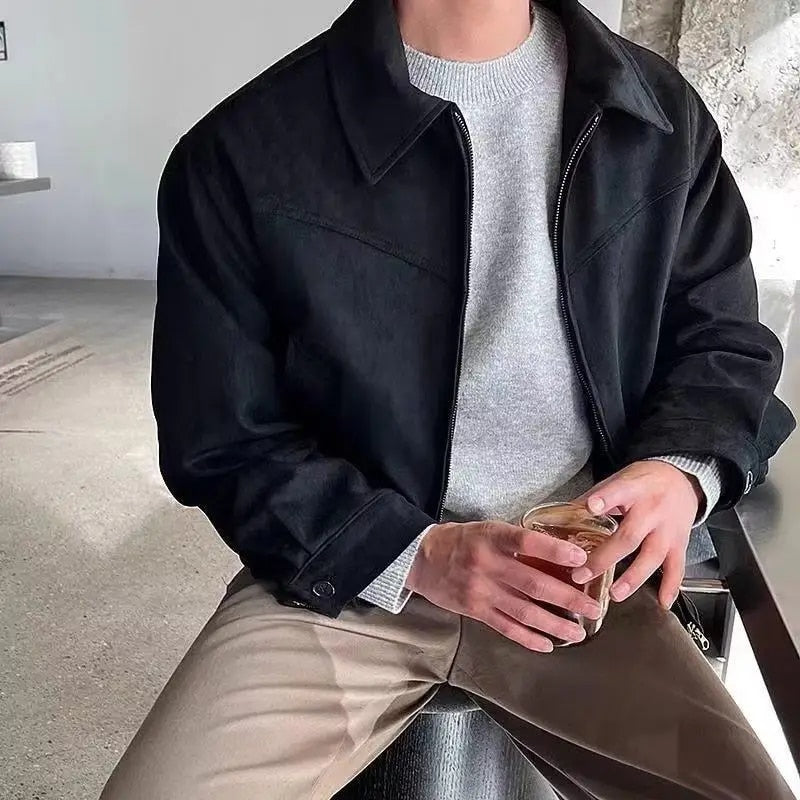 Herren Lederjacke Vintage Style Reißverschluss - BerlinGlamour