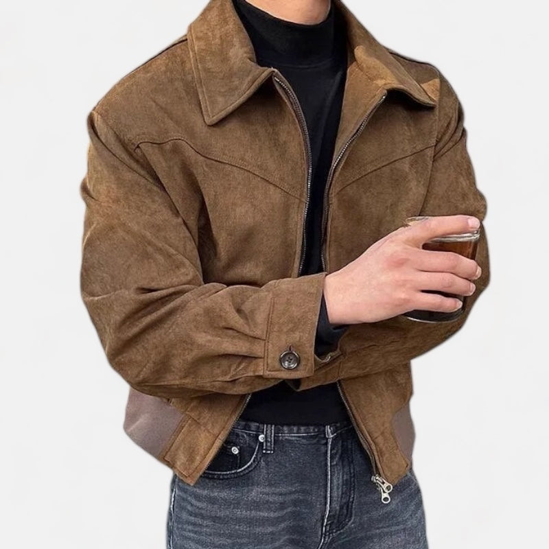 Lederjacke Herren Vintage Herbstjacke Zip-Up - BerlinGlamour