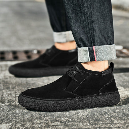 Wildlederschuhe – Strukturierte Sohle – Schnürschuhe – Desert Shoes – Herrenschuhe-Schwarz-37-Chaps Herrenmode