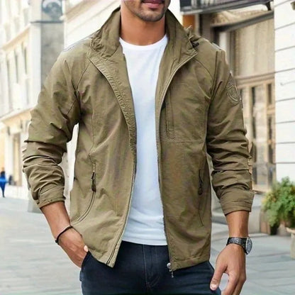 Leichte Windbreaker Jacke Herren Kapuzenjacke Reißverschluss - BerlinGlamour