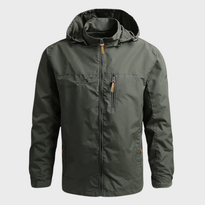 Windbreaker Jacke | Wasserdicht | Kapuzenjacke | Parka Jacke | Herrenjacken-Armeegrün-M-Chaps Herrenmode