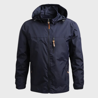 Windbreaker Jacke | Wasserdicht | Kapuzenjacke | Parka Jacke | Herrenjacken-Blau-M-Chaps Herrenmode