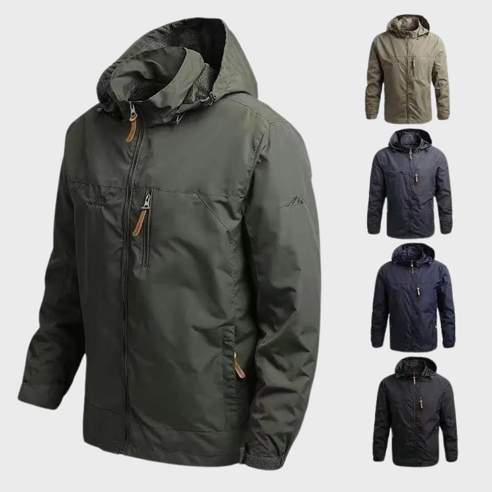 Wasserdichte Herren Windbreaker Jacke mit Kapuze - BerlinGlamour