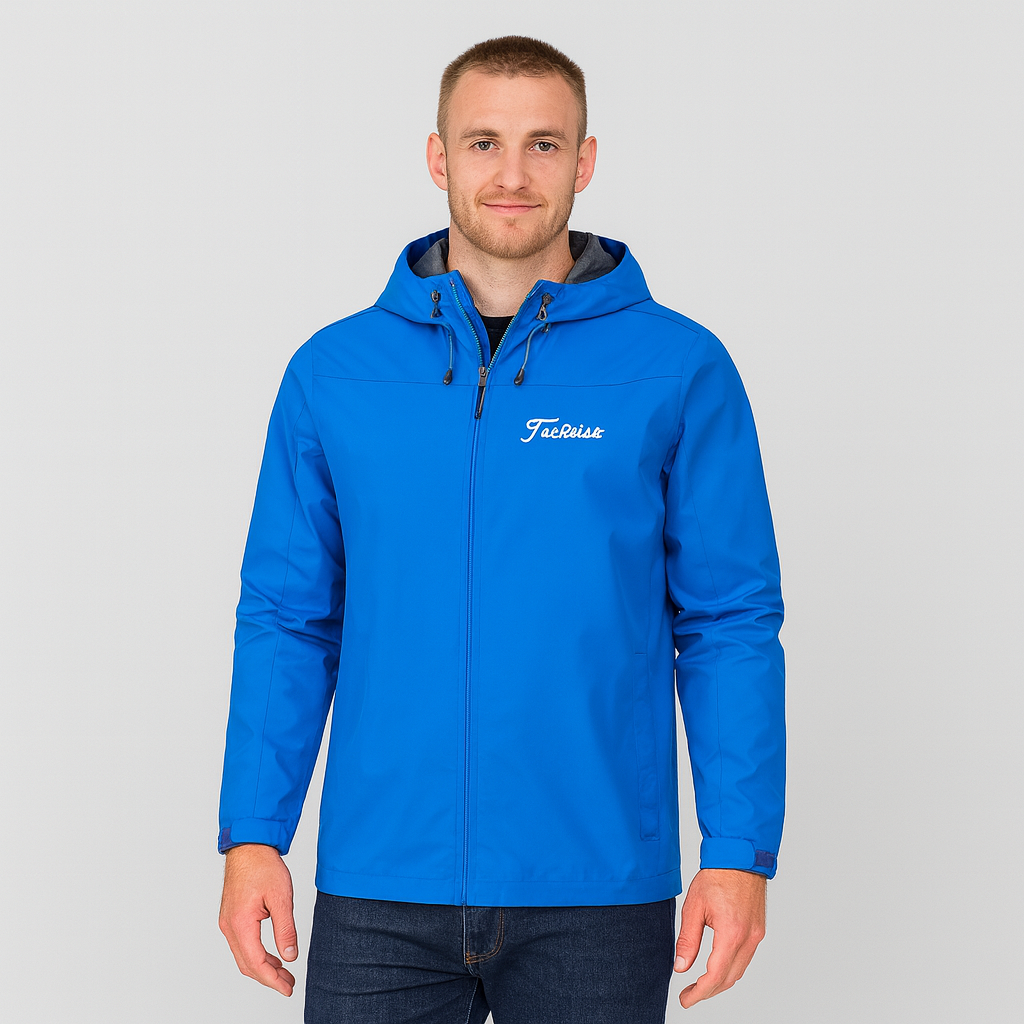 Windbreaker Jacke – Wasserdichte Outdoor-Jacke mit Reißverschluss für Männer-Blau-S-Chaps Herrenmode