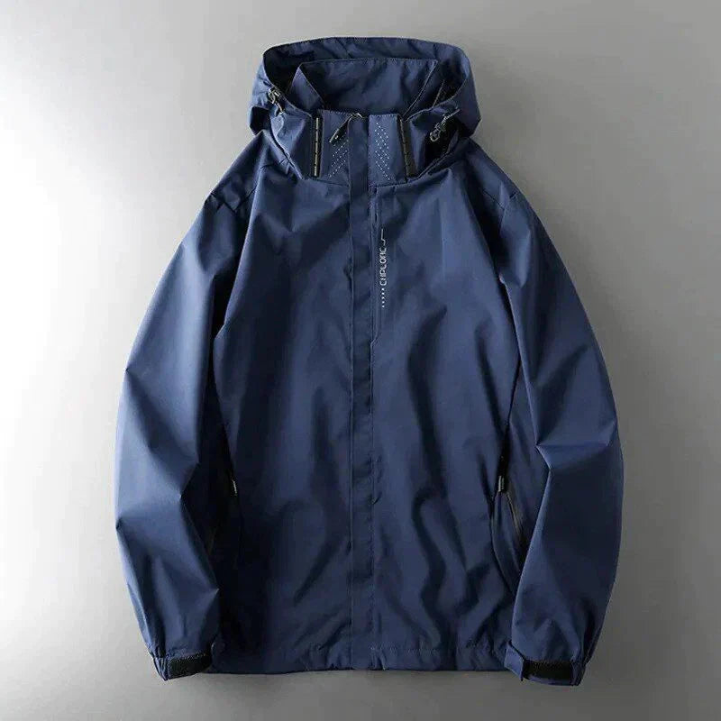Winddichte Jacke - Wasserdicht - Kapuze - Herrenjacke - Outdoorjacke-Marineblau-M-Chaps Herrenmode