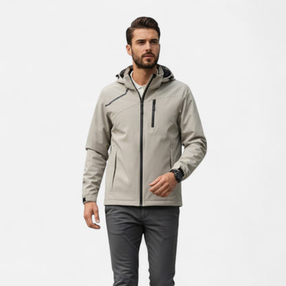 Wasserdichte Herren Outdoorjacke mit Kapuze Winddicht - BerlinGlamour