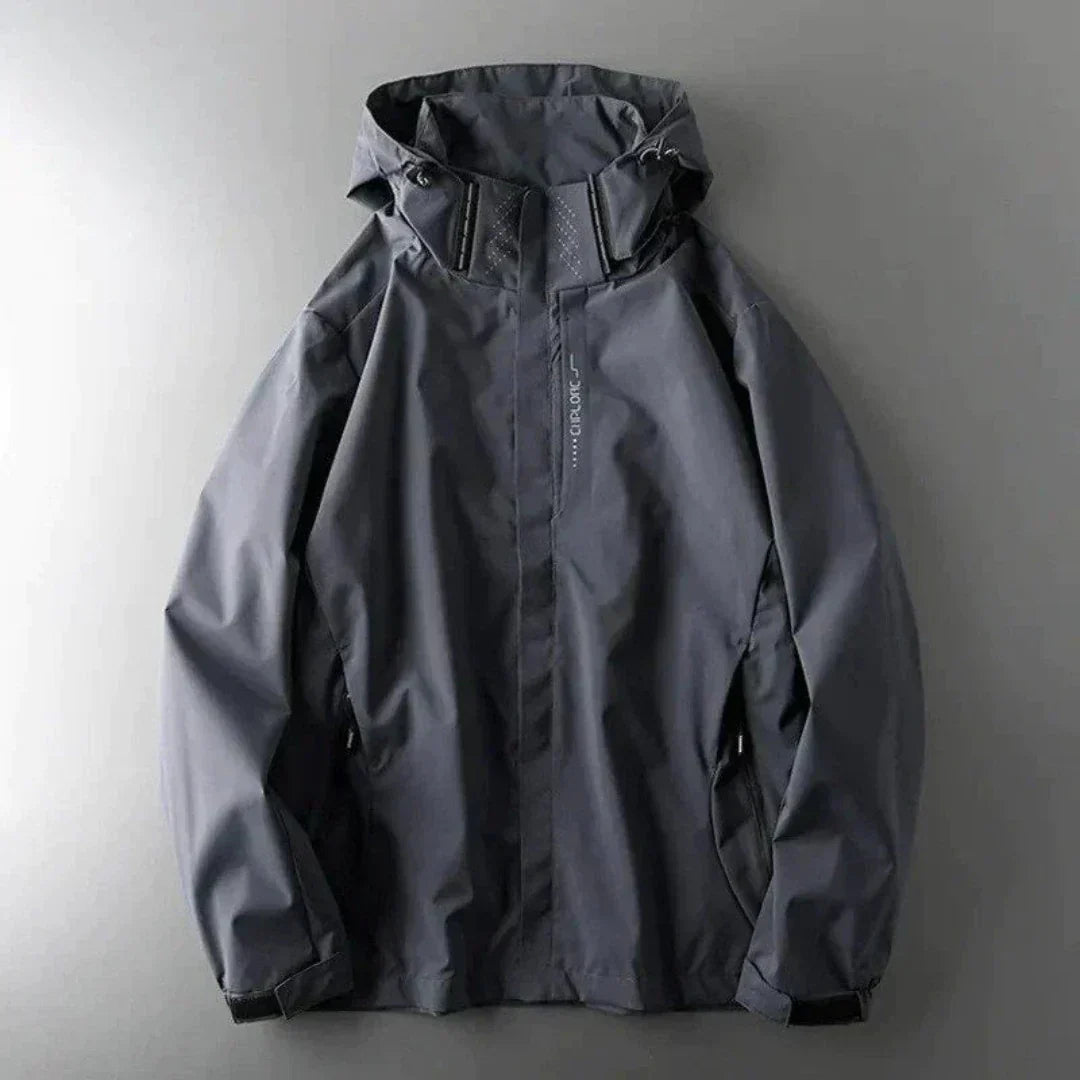 Windjacke | Kapuze | Wasserdicht | Outdoorjacke | Herrenjacke-Grau-M-Chaps Herrenmode