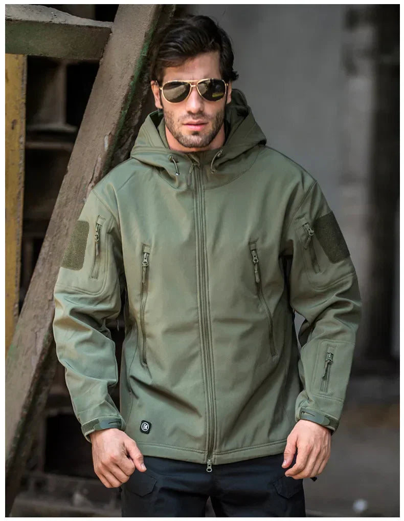 Windjacke | Mit Kapuze | Taktisch | Outdoor-Jacke | Wasserdichte Regenjacke für Männer-Chaps Herrenmode