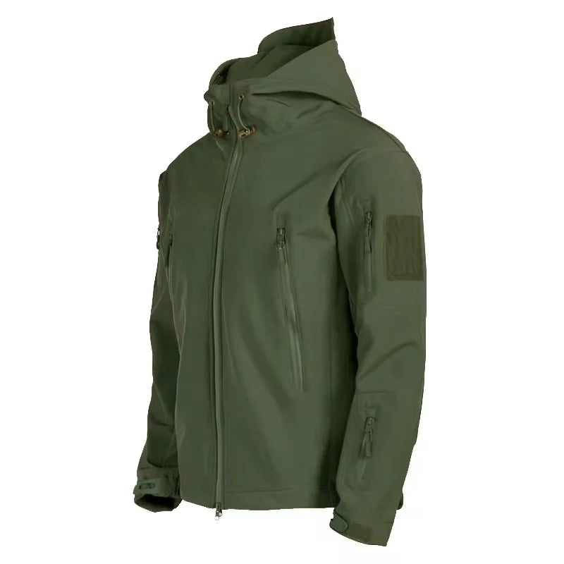 Windjacke | Mit Kapuze | Taktisch | Outdoor-Jacke | Wasserdichte Regenjacke für Männer-Grün-S-Chaps Herrenmode