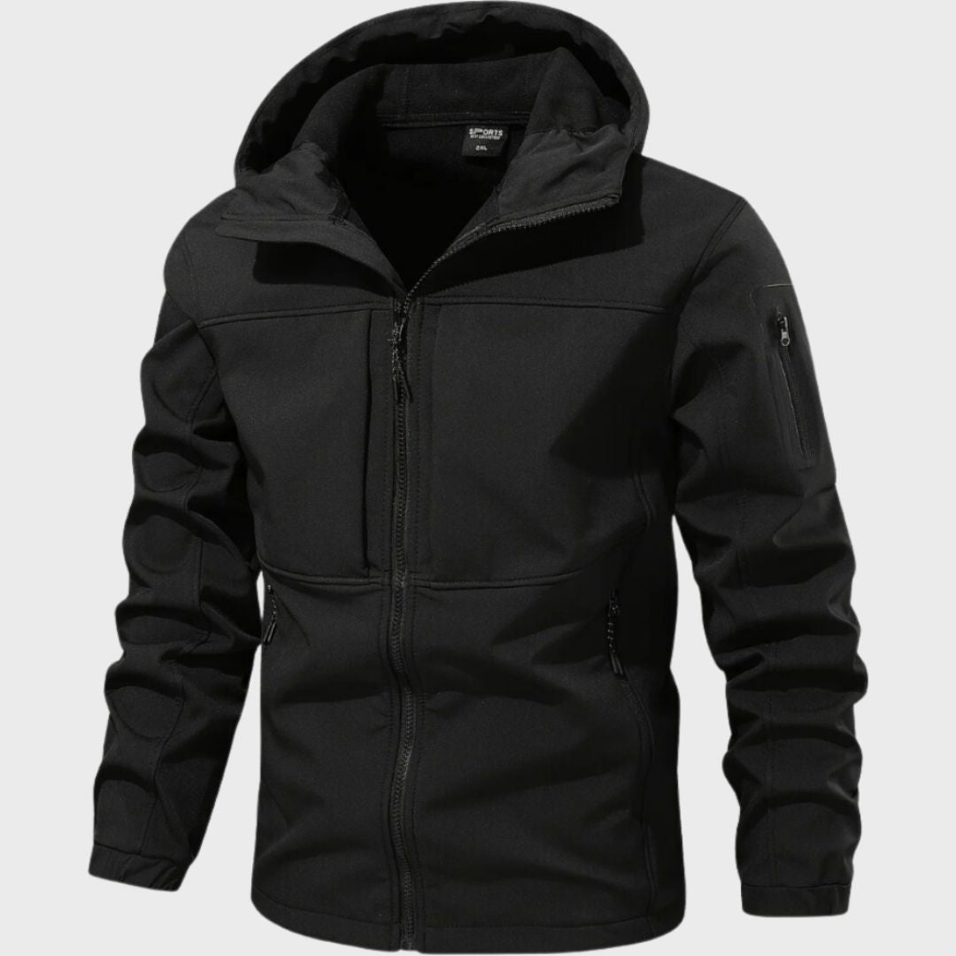 Wasserdichte Herren Softshelljacke mit Kapuze Outdoor - BerlinGlamour