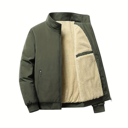 Herren Winterjacke Fleece Bomberjacke Zip-Up Warm - BerlinGlamour