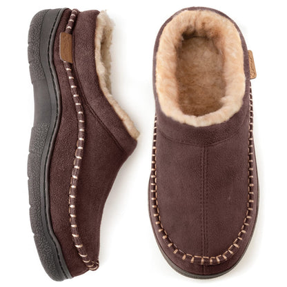 Winter Clogs | Warm | Fell gefüttert | Slipper | Herren Hausschuhe-Kaffee-38-Chaps Herrenmode