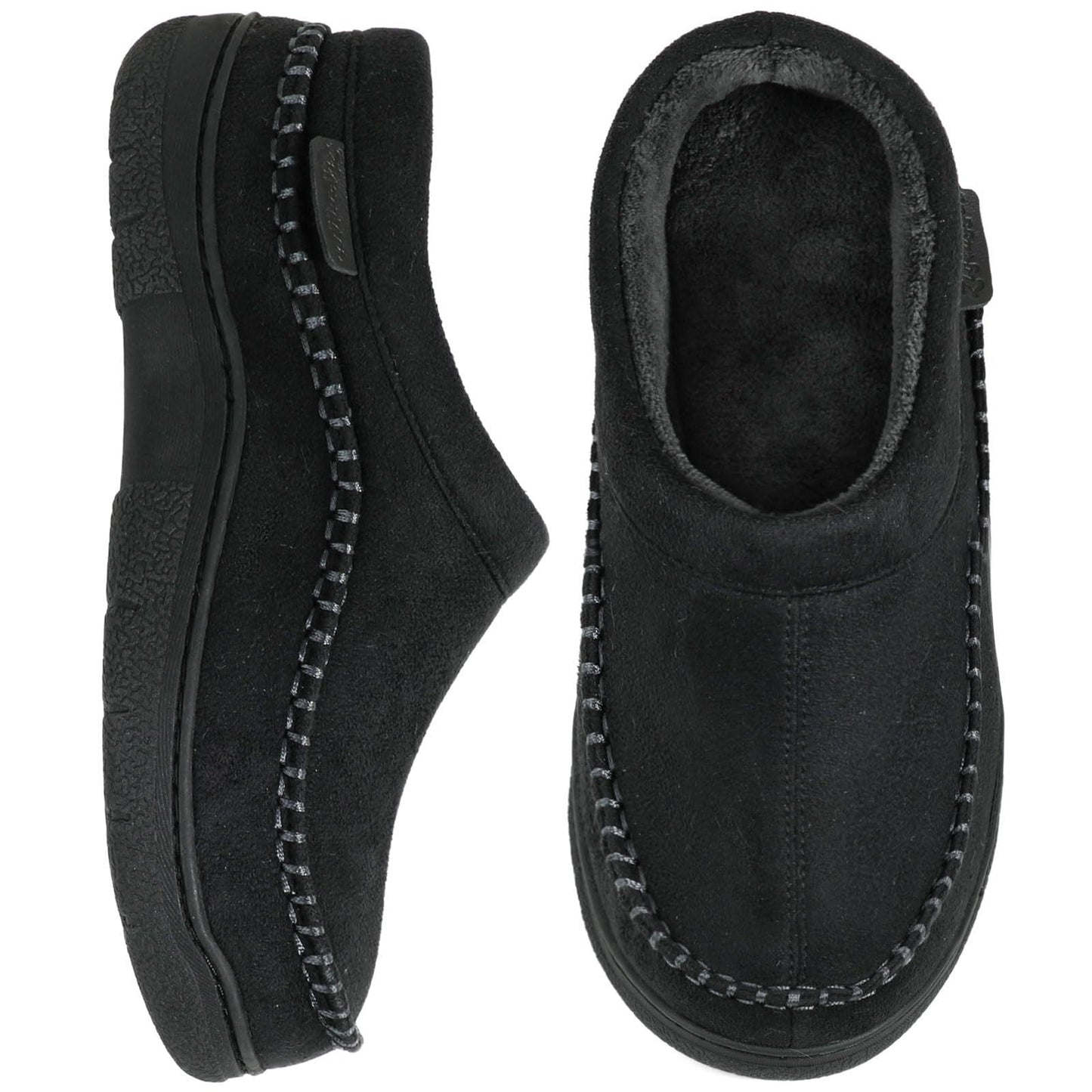Winter Clogs | Warm | Fell gefüttert | Slipper | Herren Hausschuhe-Schwarz-38-Chaps Herrenmode