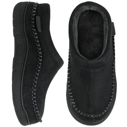 Winter Clogs | Warm | Fell gefüttert | Slipper | Herren Hausschuhe-Schwarz-38-Chaps Herrenmode