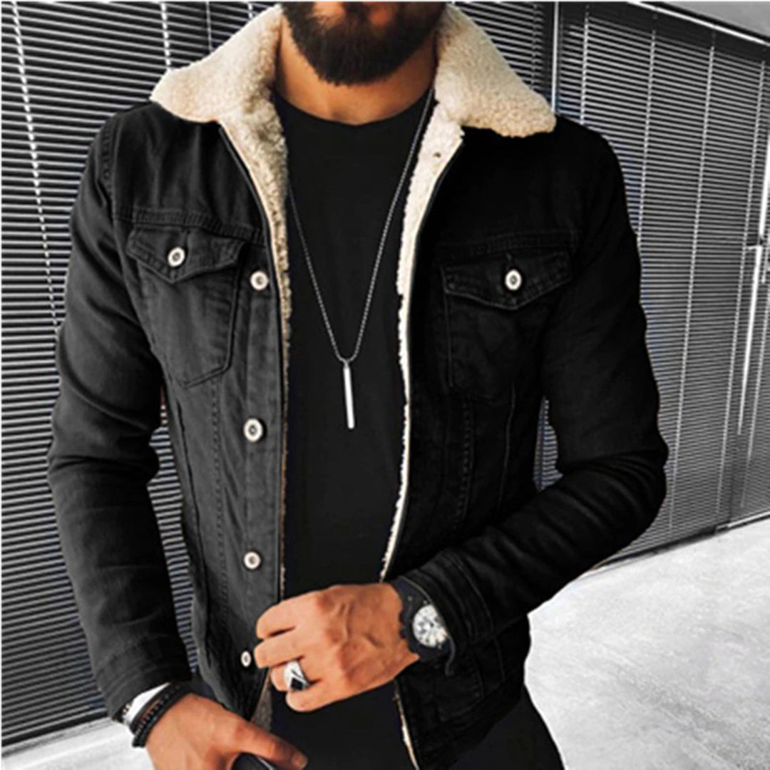 Herren Jeansjacke Slim Fit Fleece Warm - BerlinGlamour