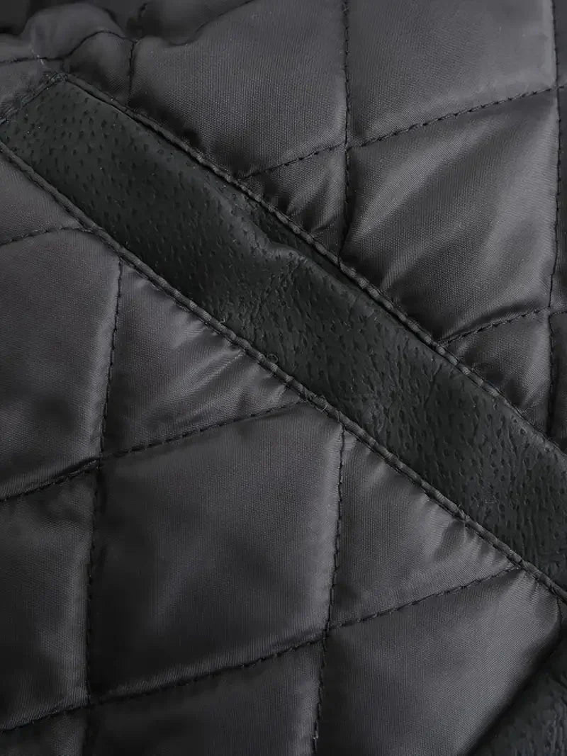 Winter-Lederjacke | Kunstleder | Kapuzenjacke | Steppfutterjacke | Herrenjacken-Chaps Herrenmode