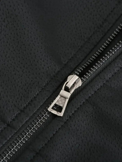 Winter-Lederjacke | Kunstleder | Kapuzenjacke | Steppfutterjacke | Herrenjacken-Chaps Herrenmode