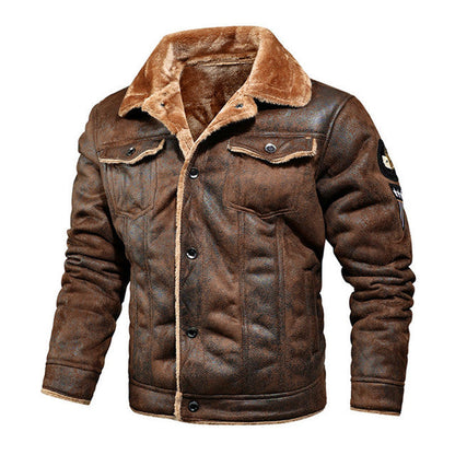 Herren Lederjacke Winter Warm Sherpa Futter - BerlinGlamour