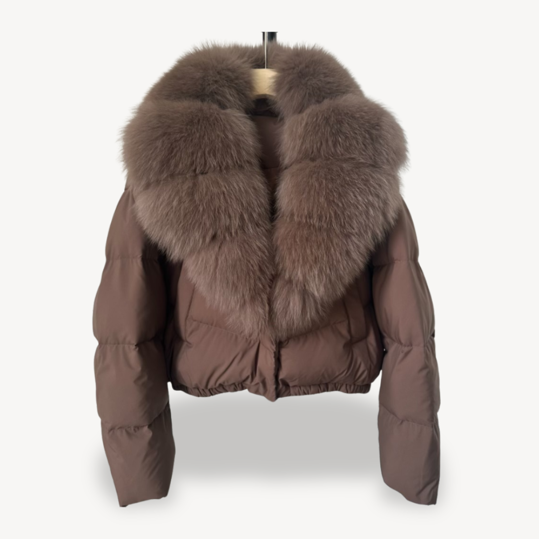Winter-Pufferjacke mit Kunstpelzkragen für Damen | Loravelle 0